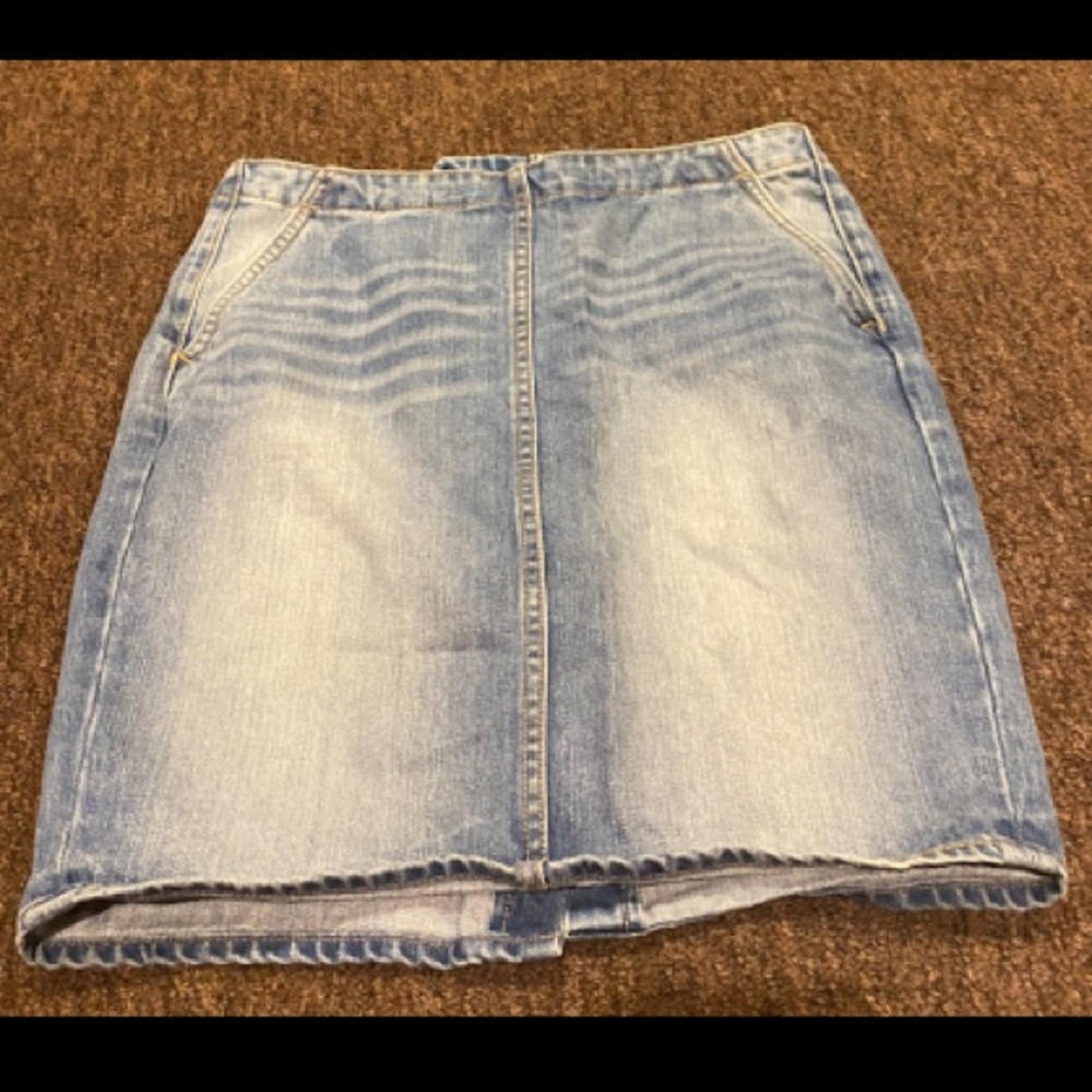 EUC GAP 1969 Women’s Sz 28 Pencil straight Blue Denim Jean Skirt zipper sexy
